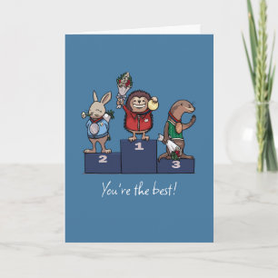 Tarjeta Animales del bosque ¡Eres el mejor! Arte de Podio