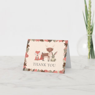 Tarjeta Animales del Bosque Gracias