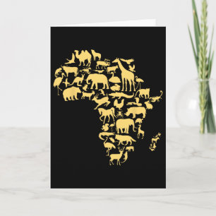 Tarjeta Animales del mapa de África Melanina Historia Negr