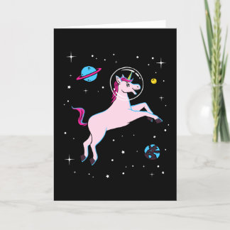 Tarjeta Animales del unicornio en espacio