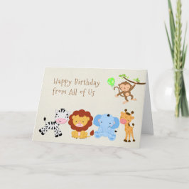 Tarjeta Animales del zoológico de Cute