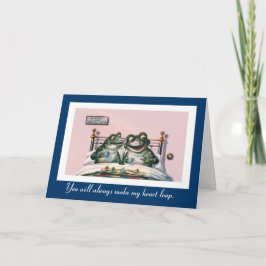 Tarjeta Animales divertidos - Aniversario de las ranas de