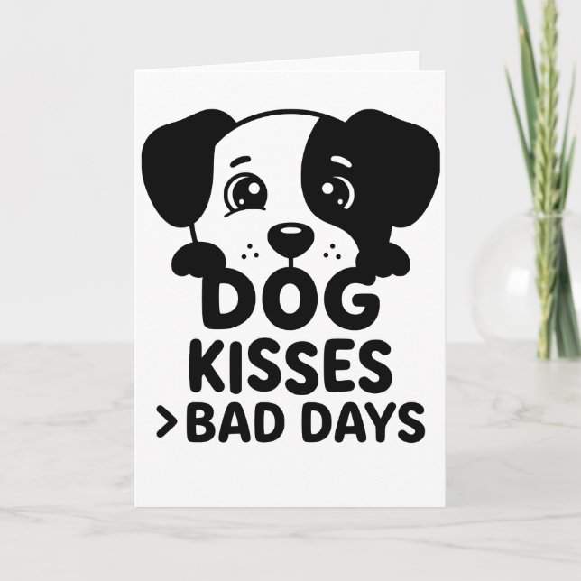 Tarjeta animales divertidos BESOS DE PERRO MALOS DÍAS (Anverso)