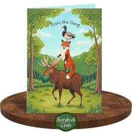 Tarjeta Animales Divertidos del Bosque Apilados Te Extraña