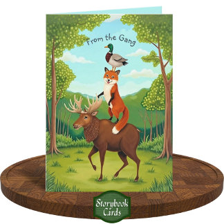 Tarjeta Animales Divertidos del Bosque Apilados Te Extraña