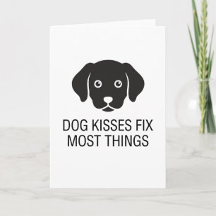 Tarjeta animales divertidos LOS BESOS DE PERRO ARREGLAN LA