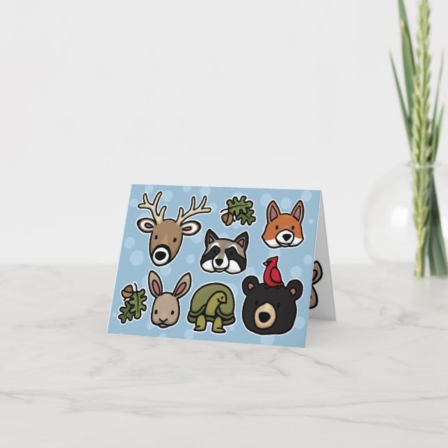 Tarjeta Animales dulces y amigables (Anverso)