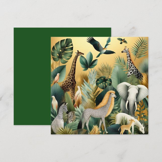 Tarjeta Animales exóticos contemporáneos y aves 1 oro (Anverso / Reverso)