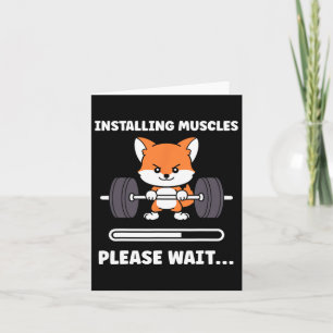 Tarjeta Animales Instalando Músculos Fitness Bodybuilding