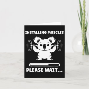 Tarjeta Animales Instalando Músculos Fitness Bodybuilding 