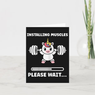 Tarjeta Animales Instalando Músculos Fitness Bodybuilding 