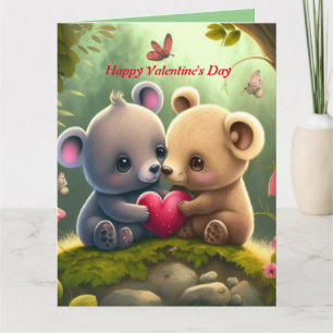 Tarjeta Animales lindos enamorados    