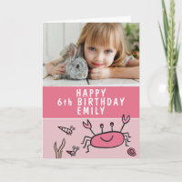 Animales Marinos Rosa Cumpleaños Niña Foto Concha 