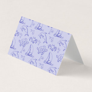 Tarjeta Animales marinos y patrón de dibujo de una línea