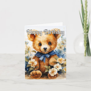 Tarjeta Animales rellenos de Cute Feliz Cumpleaños