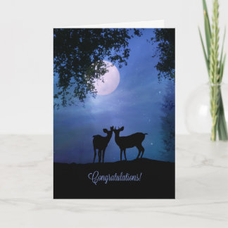 Tarjeta Animales Salvajes Ciervos Felicidades Tierno Boda