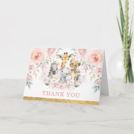 Tarjeta Animales salvajes de la selva rosada de Rubor Grac