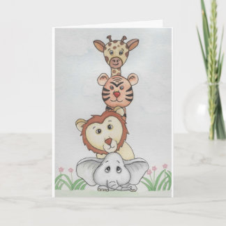 Tarjeta Animales zoológicos para bebés