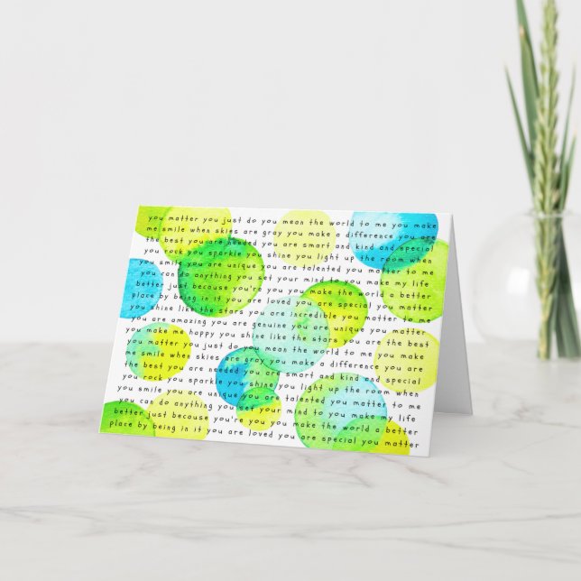 Tarjeta Anímame versión "Tú Importas" 1 (Anverso)