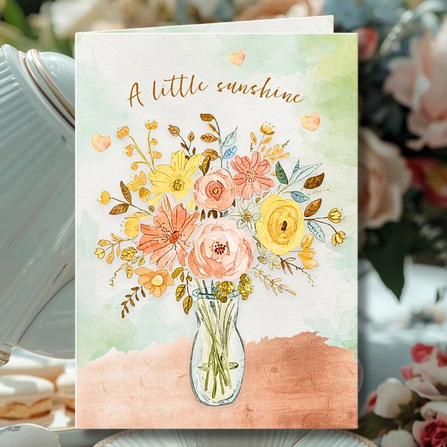 Tarjeta Animando Florales de Sol con Acuarela Suave (Subido por el creador)