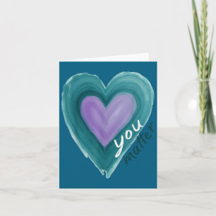 Tarjeta Animándote  Diseño de corazón de prevención de sui