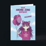 Tarjeta Anime Birday Card For Daughter<br><div class="desc">Envíe esta tarjeta de cumpleaños de un chica de anime japonés a su hija para desearle un cumpleaños "animador". Esta tarjeta de cumpleaños tiene un texto totalmente personalizable, por lo que puede cambiar fácilmente el texto en la parte delantera del diseño y enviarlo a su nieta o sobrina. ¿O por...</div>