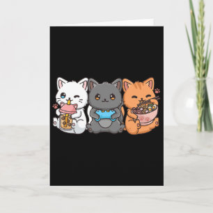 Tarjeta Anime Bo Tea Bubble Tea Gaming Gamer Ramen Cat