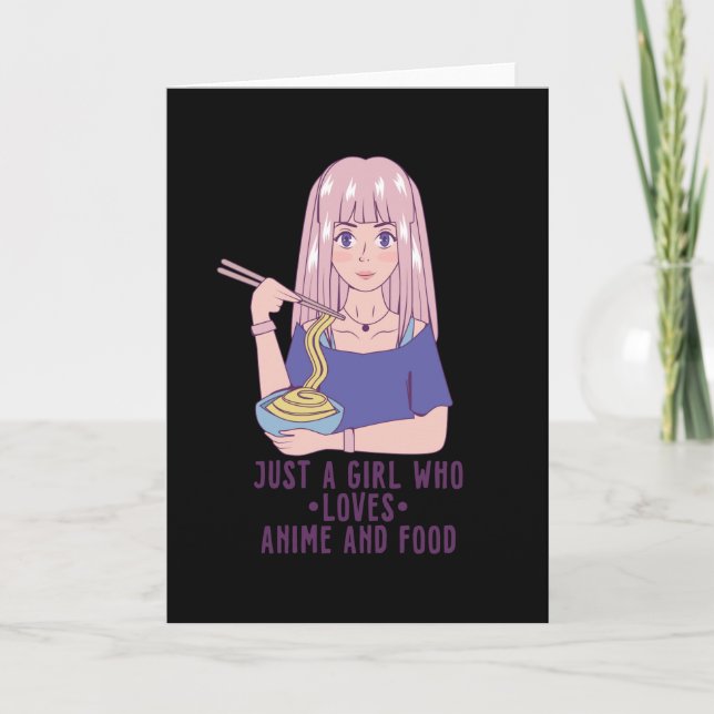 Tarjeta Anime Chica | para Anime y Food Lover (Anverso)