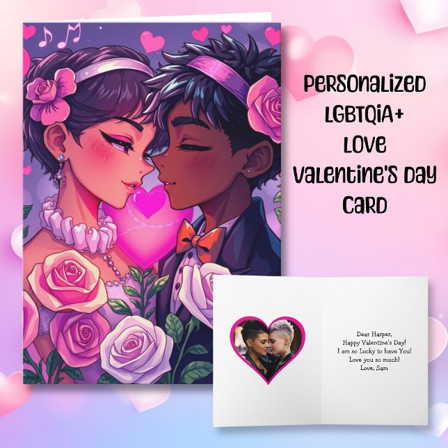 Tarjeta Anime de pareja LGBT personalizado para el Día de  (Subido por el creador)