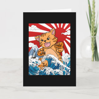 Tarjeta Anime del gato japonés Kaiju Manga kawaii otaku