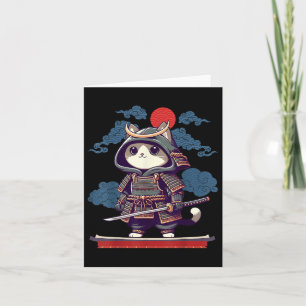 Tarjeta Anime del gato japonés samurai tattoo Kawaii Ninja