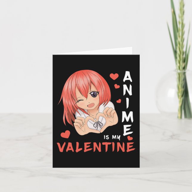 Tarjeta Anime es mi San Valentín Japón Chica de Anime 1  (Anverso)