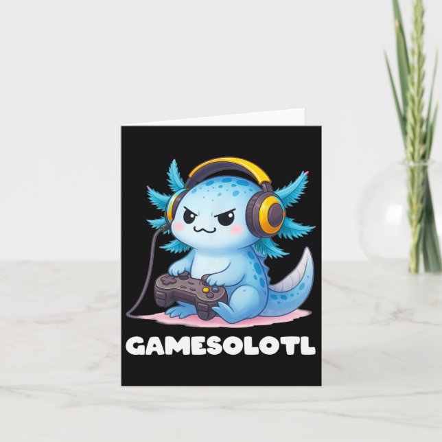 Tarjeta Anime Gamesolotl Axolotl Chicos 10-12 Niño Jugador (Anverso)