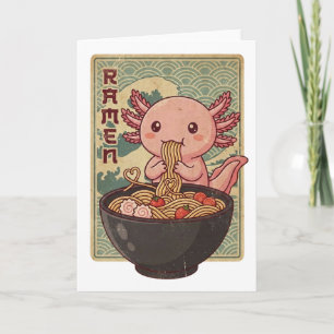 Tarjeta Anime Japonés Ajolotes Ramen Ajolote Negro Comiend