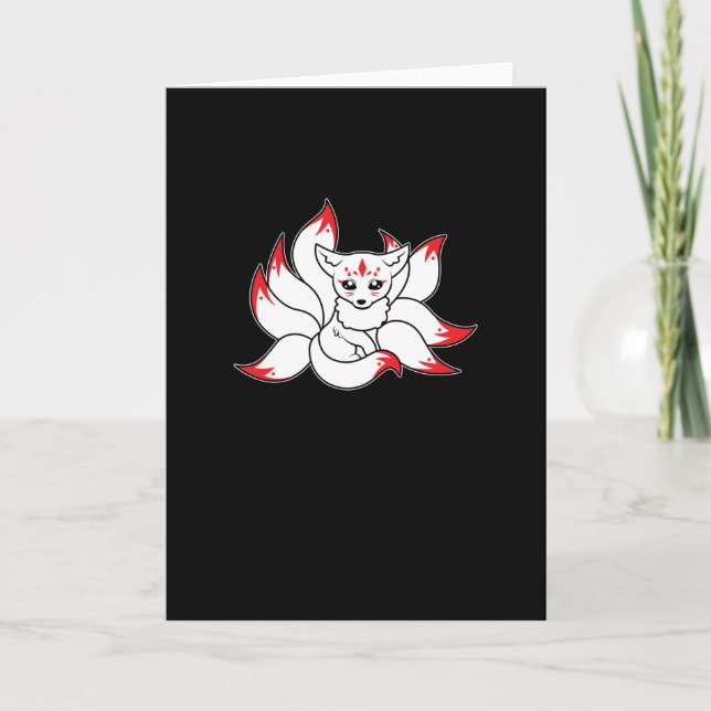 Tarjeta Anime Kitsune Kawaii Kami Inari (Anverso)