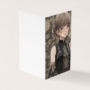 Tarjeta Anime Moda Pequeño vestido negro LBD Blank