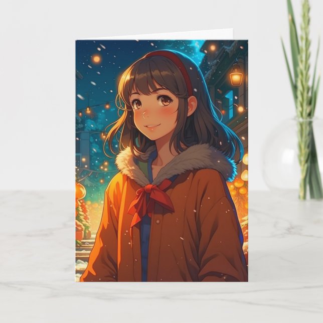 Tarjeta Anime Pun, Navidades que no están haciendo nada (Anverso)