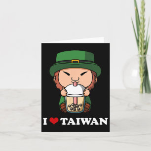 Tarjeta Anime St Patricks Day Leprechaun Bubble Tea I Love