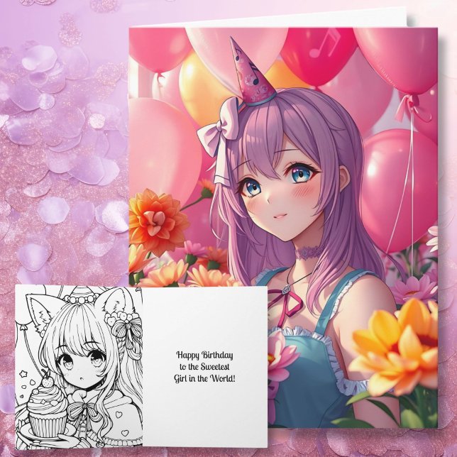 Tarjeta Anime Temática Chica de Cumpleaños Grande (Subido por el creador)