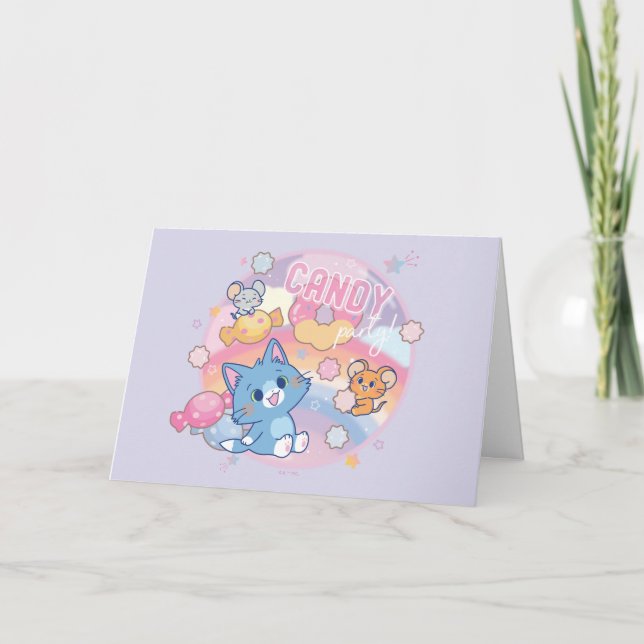 Tarjeta Anime Tom y Jerry Candy Fiesta (Anverso)