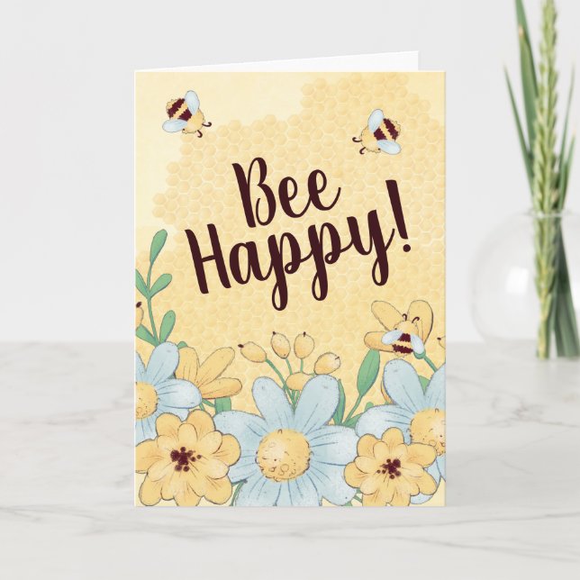 Tarjeta Ánimo Abeja Feliz (Anverso)