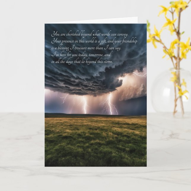 Tarjeta Ánimo Más Allá de la Tormenta (flor amarilla)