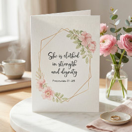 Tarjeta Ánimo para mujeres basado en la fe Proverbios 31:2
