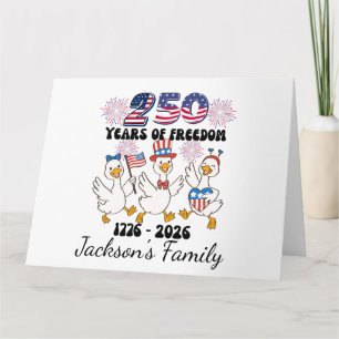 Tarjeta Aniversario 250 de América patriótico 4 de julio