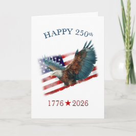 Tarjeta Aniversario 250 de América Patriótico 4 de Julio