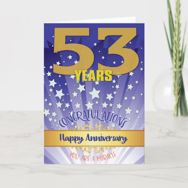 Tarjeta Aniversario 53 de Recuperación en Negritas (Anverso)