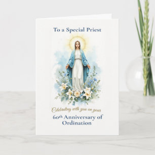 Tarjeta Aniversario 60 de Ordenación Sacerdotal Bendición