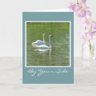 TARJETA ANIVERSARIO/A TU LADO SIEMPRE/DOS CISNES DESLIZÁND