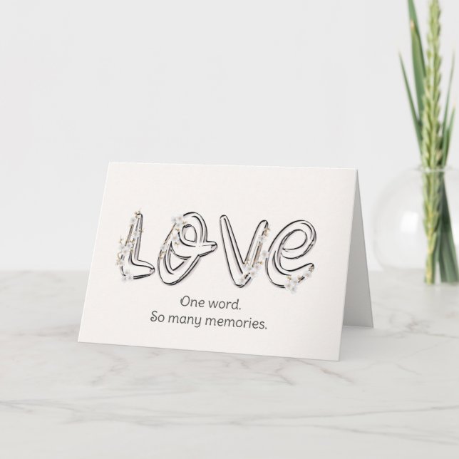 Tarjeta Aniversario Almond Blossom Love Text (Anverso)