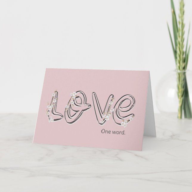 Tarjeta Aniversario Almond Blossom Love Text (Anverso)